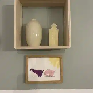 Cadre origami et aquarelle éléphants